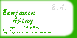 benjamin ajtay business card